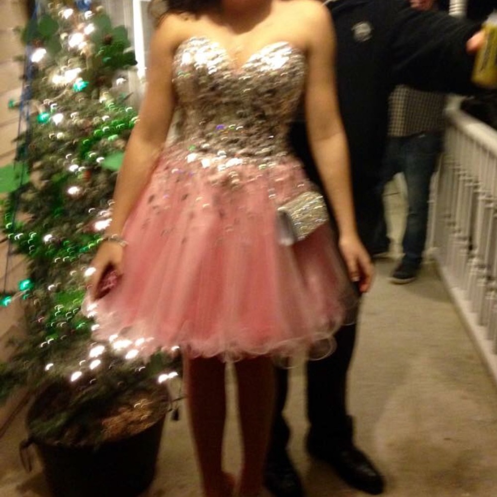 Clarisse 2391 Homecoming Sparkle Pink Dress - Picture 4 of 6